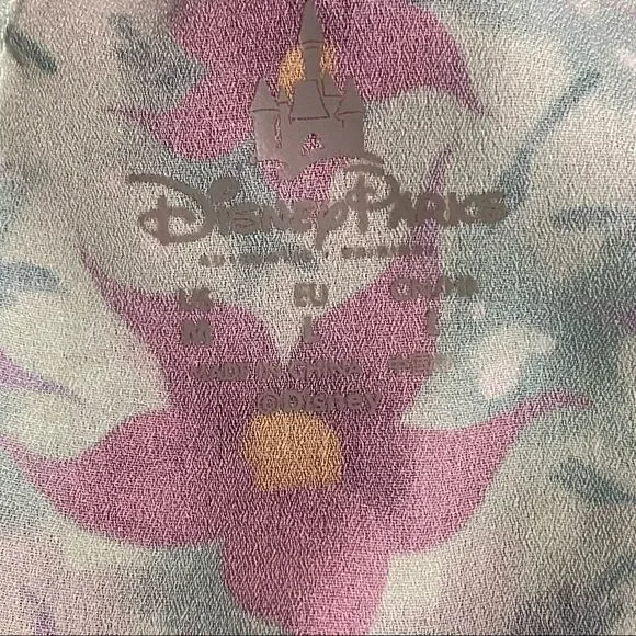 Disney The mermaid life is Sweet Graphic Tank Top Solid Blue & Purple floral M - Picture 6 of 12